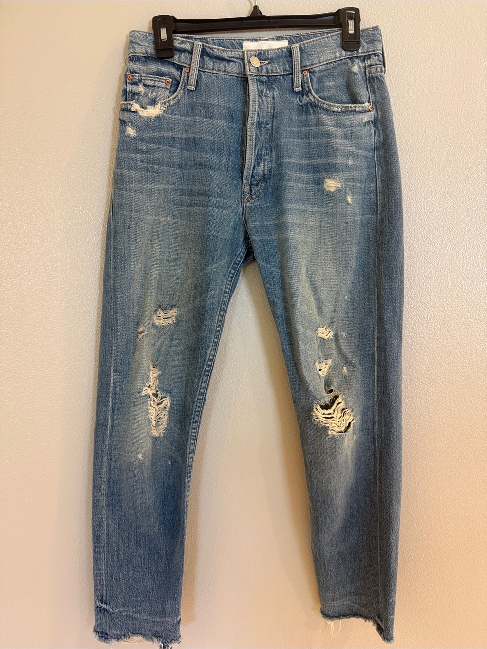 MOTHER The Cheeky Forbidden Fruit Jeans - Light Blue Denim